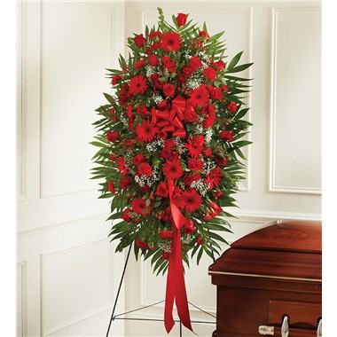 Red Mixed Sympathy Standing Spray